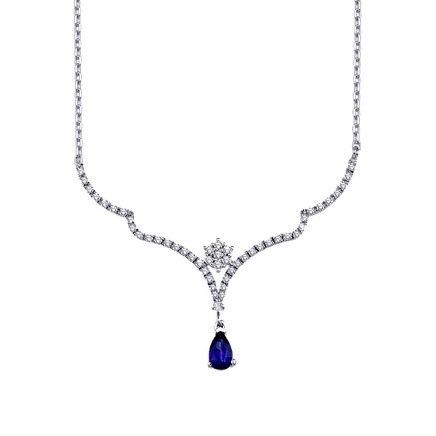 0,49 Carat Diamond Sapphire Necklace