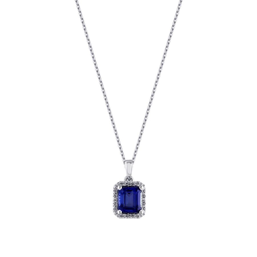 1,67 Carat Diamond Sapphire Necklace