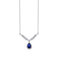 1,06 Carat Diamond Pear Sapphire Necklace