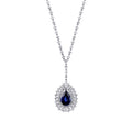 5,24 Carat Diamond Pear Sapphire Necklace
