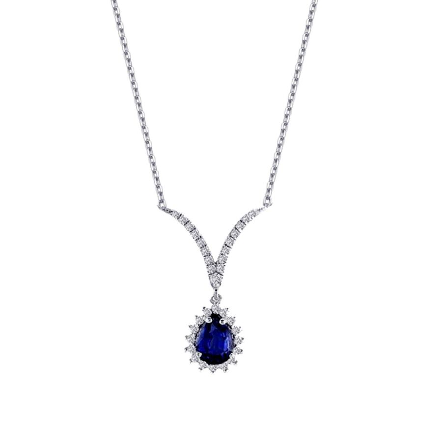 0.95 Carat Diamond Sapphire Necklace