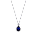 0,73 Carat Diamond Pear Sapphire Necklace
