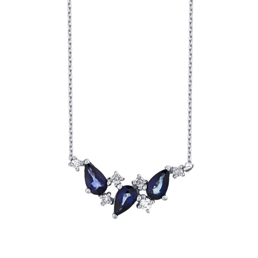 0,80 Carat Diamond Sapphire Necklace