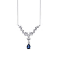 0,86 Carat Diamond Pear Sapphire Necklace