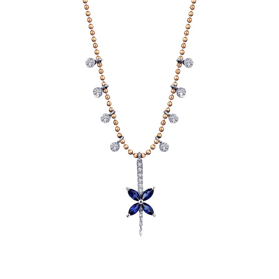 0,59 Carat Diamond Sapphire Necklace