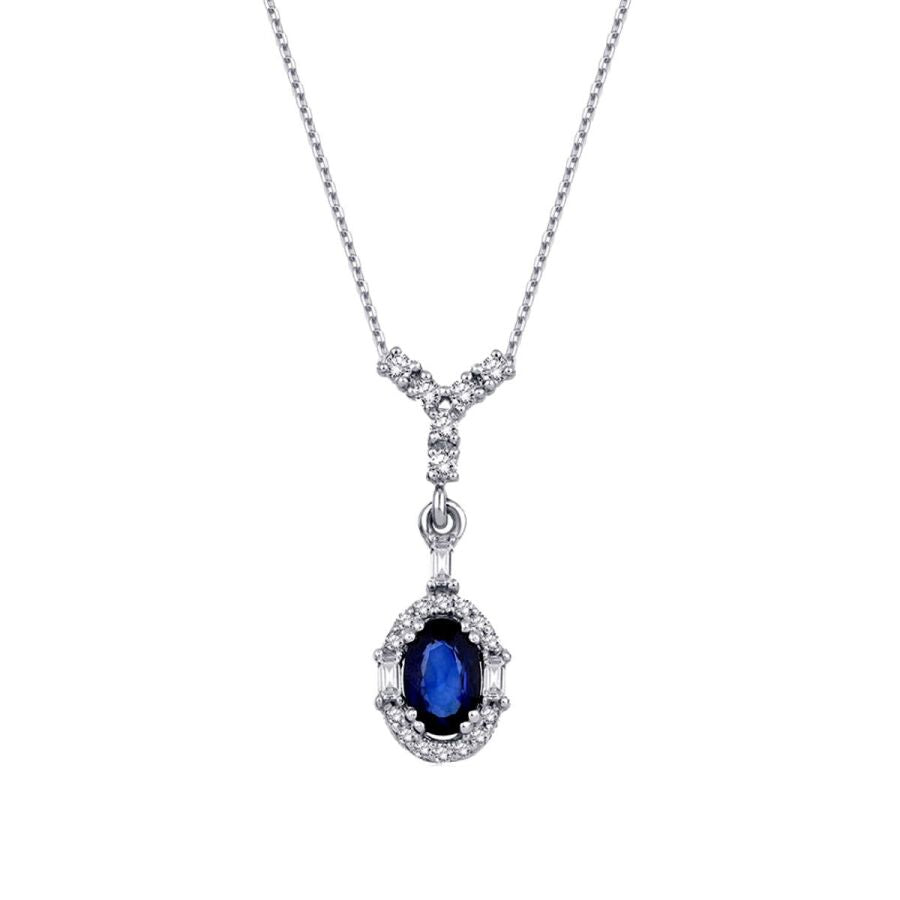 0,52 Carat Diamond Sapphire Necklace
