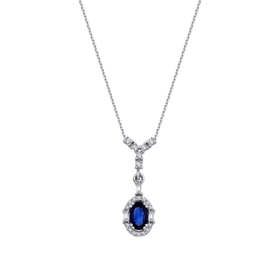 0,52 Carat Diamond Sapphire Necklace