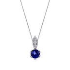 0,32 Carat Diamond Sapphire Necklace