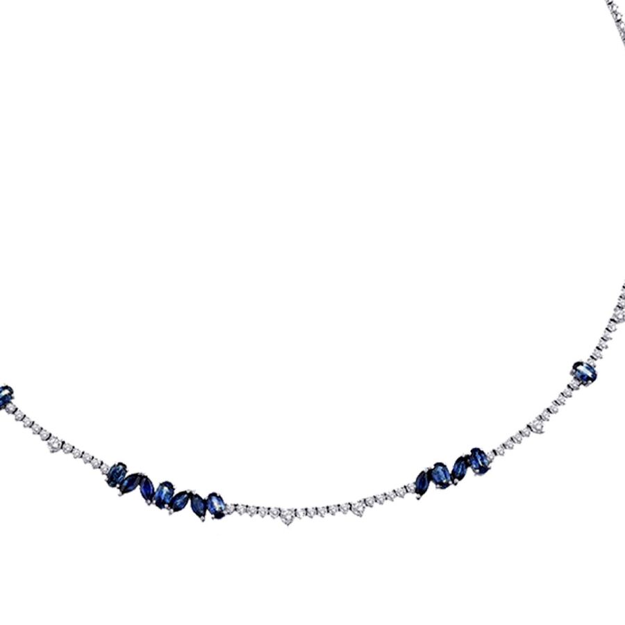 5,99 Carat Diamond Sapphire Neckband