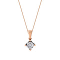 0.02 Carat Diamond Solitaire Rose Necklace