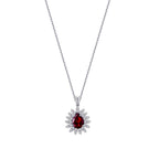 3,12 Carat Diamond Pear Ruby Necklace