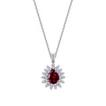 3,12 Carat Diamond Pear Ruby Necklace
