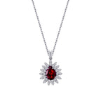 3,12 Carat Diamond Pear Ruby Necklace