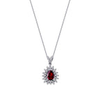 1,03 Carat Diamond Pear Ruby Necklace