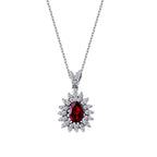 1,03 Carat Diamond Pear Ruby Necklace