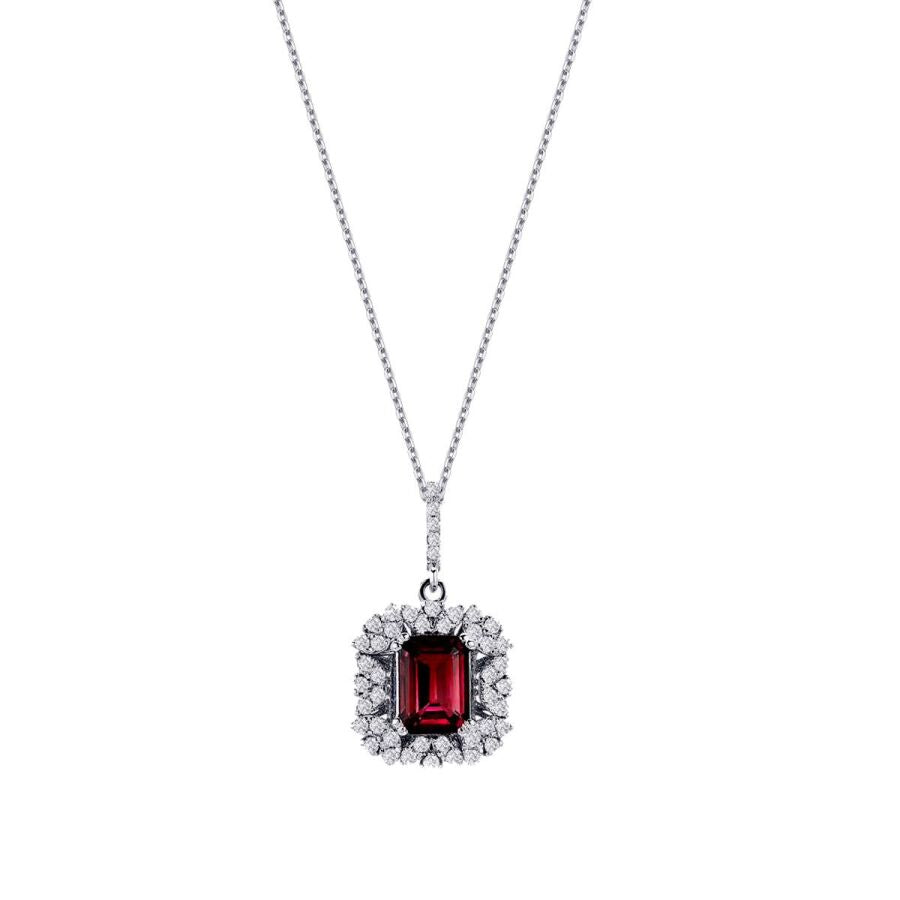1,40 Carat Diamond Ruby Necklace