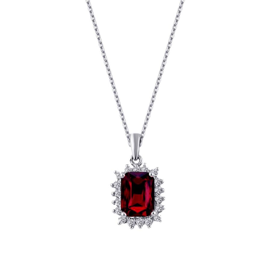 1,27 Carat Diamond Ruby Necklace
