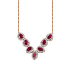1,66 Carat Diamond Ruby Necklace