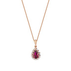1,18 Carat Diamond Pear Ruby Necklace