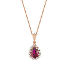 1,18 Carat Diamond Pear Ruby Necklace