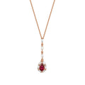 0,75 Carat Diamond Baguette Ruby Necklace