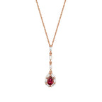 0,75 Carat Diamond Baguette Ruby Necklace