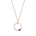 0,47 Carat Diamond Ruby Hoop Necklace