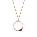 0,47 Carat Diamond Ruby Hoop Necklace