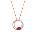 0,34 Carat Diamond Ruby Hoop Necklace