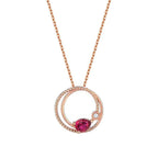 0,34 Carat Diamond Ruby Hoop Necklace