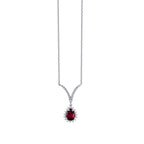 0,66 Carat Diamond Ruby Necklace