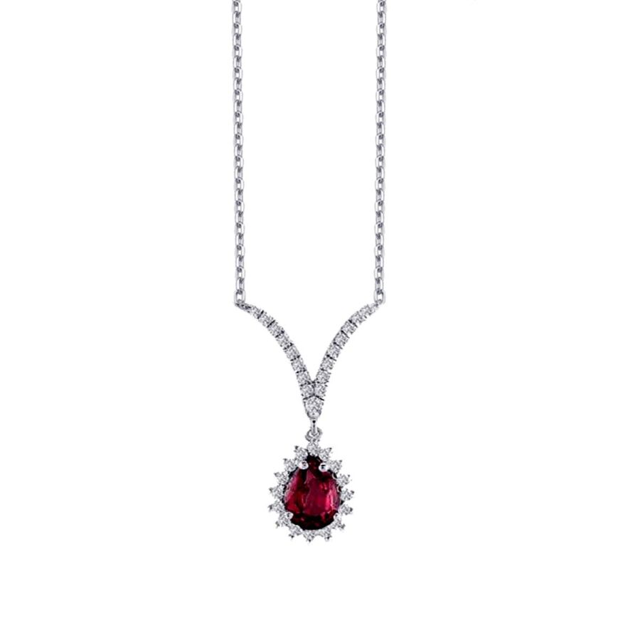 0,66 Carat Diamond Ruby Necklace