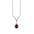 0,66 Carat Diamond Ruby Necklace
