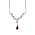 1,04 Carat Diamond Pear Ruby Necklace