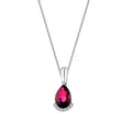 1,13 Carat Diamond Pear Ruby Necklace