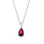 1,13 Carat Diamond Pear Ruby Necklace