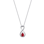 0,69 Carat Diamond Infinity Ruby Necklace