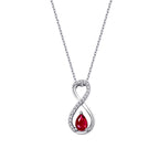 0,69 Carat Diamond Infinity Ruby Necklace