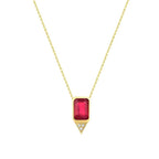1,54 Carat Diamond Ruby Necklace