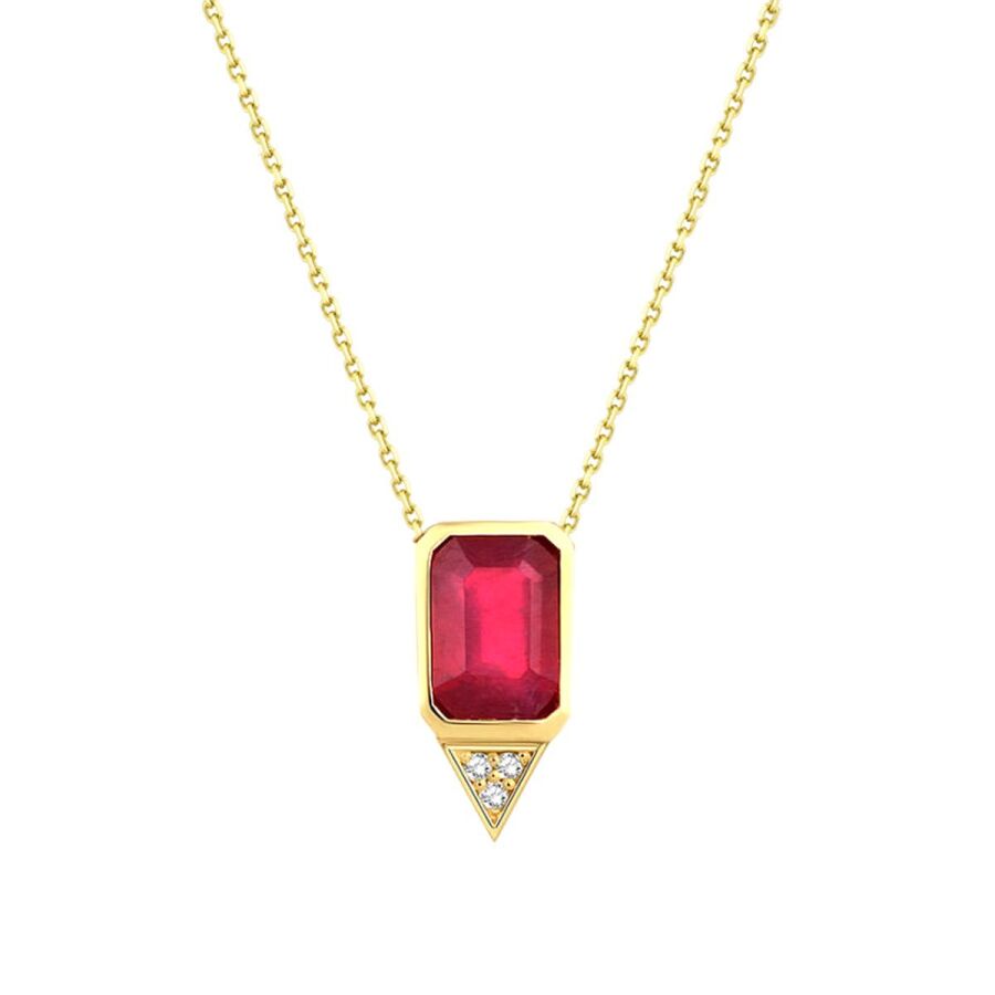 1,54 Carat Diamond Ruby Necklace