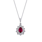 0,75 Carat Diamond Ruby Necklace