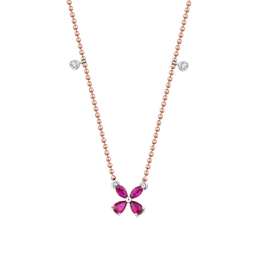 0,47 Carat Diamond Ruby Necklace