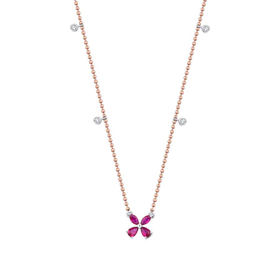 0,47 Carat Diamond Ruby Necklace