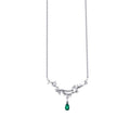 0.46 Carat Diamond Emerald Necklace