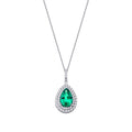 0.47 Carat Diamond Emerald Pear Necklace