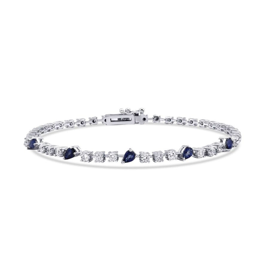 1,66 Carat Diamond Sapphire Bracelet