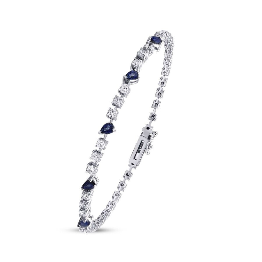 1,66 Carat Diamond Sapphire Bracelet