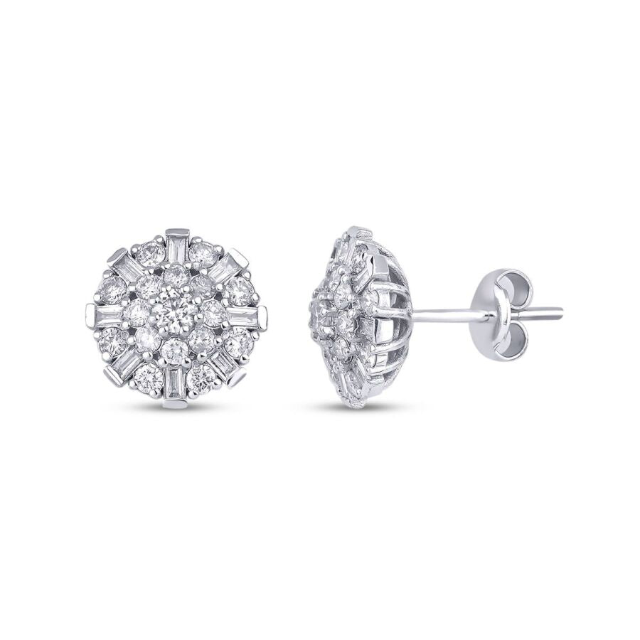 1,28 Carat Diamond Baguette Earrings