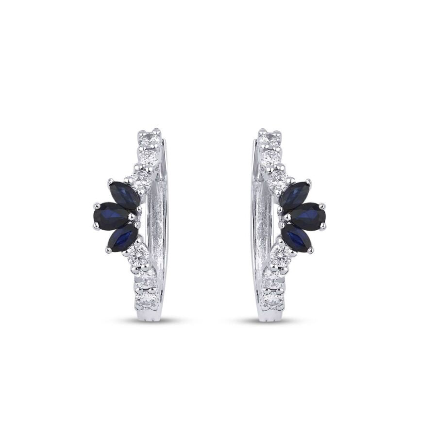 1,30 Carat Diamond Sapphire Earrings