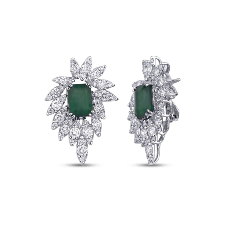 5,00 Carat Diamond Emerald Earrings